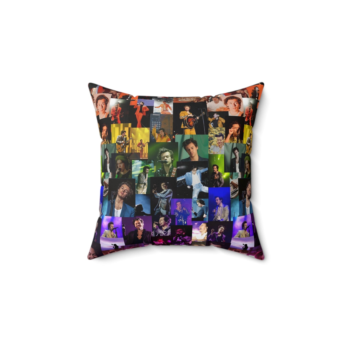 Harry Styles Rainbow Photo Collic Spun Polyester Square Pillow