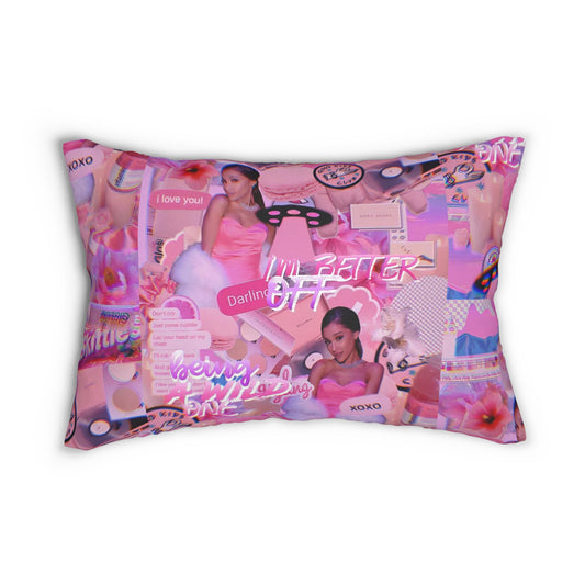 Ariana Grande Purple Vibes Collage Polyester Lumbar Pillow