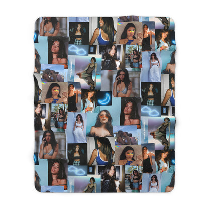 Madison Beer Mind In The Clouds Collage Sherpa Fleece Blanket