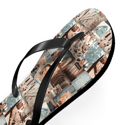 Sabrina Carpenter Peachy Princess Collage Flip Flops