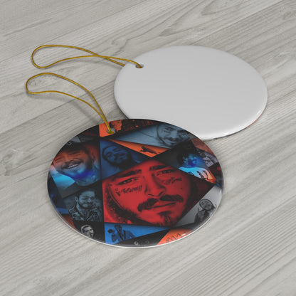 Post Malone Crystal Portaits Collage Ceramic Ornament