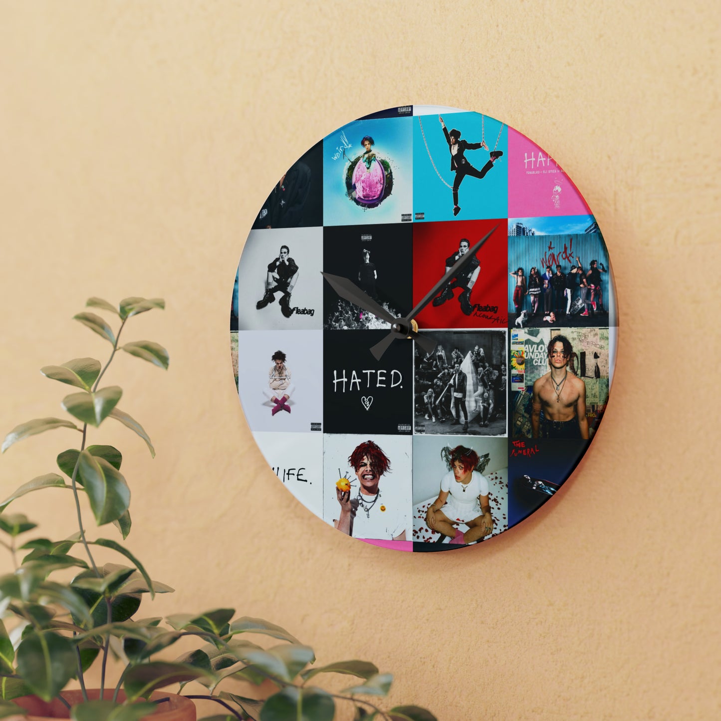 YUNGBLUD Album Cover Art Collage Acrylic Wall Clock