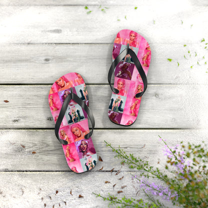 Doja Cat Hot Pink Mosaic Flip Flops