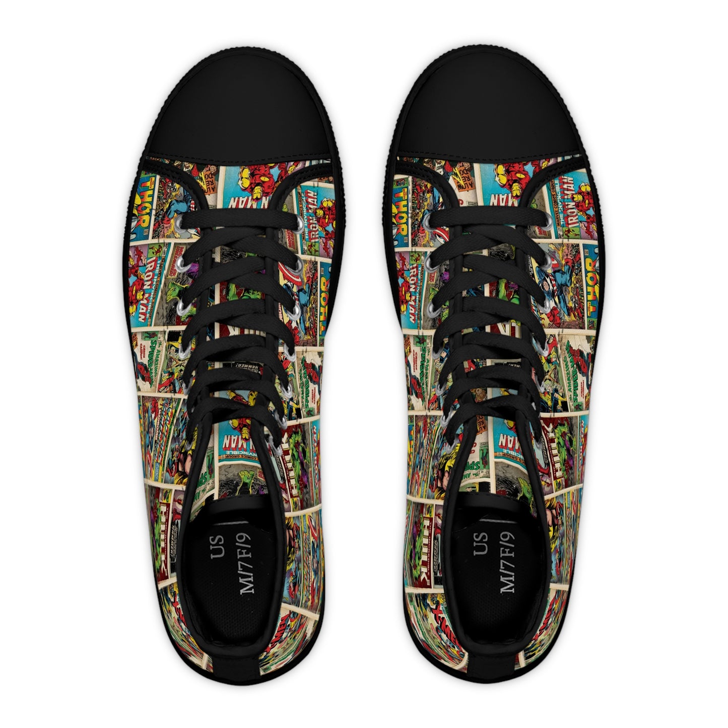 Marvel Comic Book Cover Collage Women's High Top Sneakers