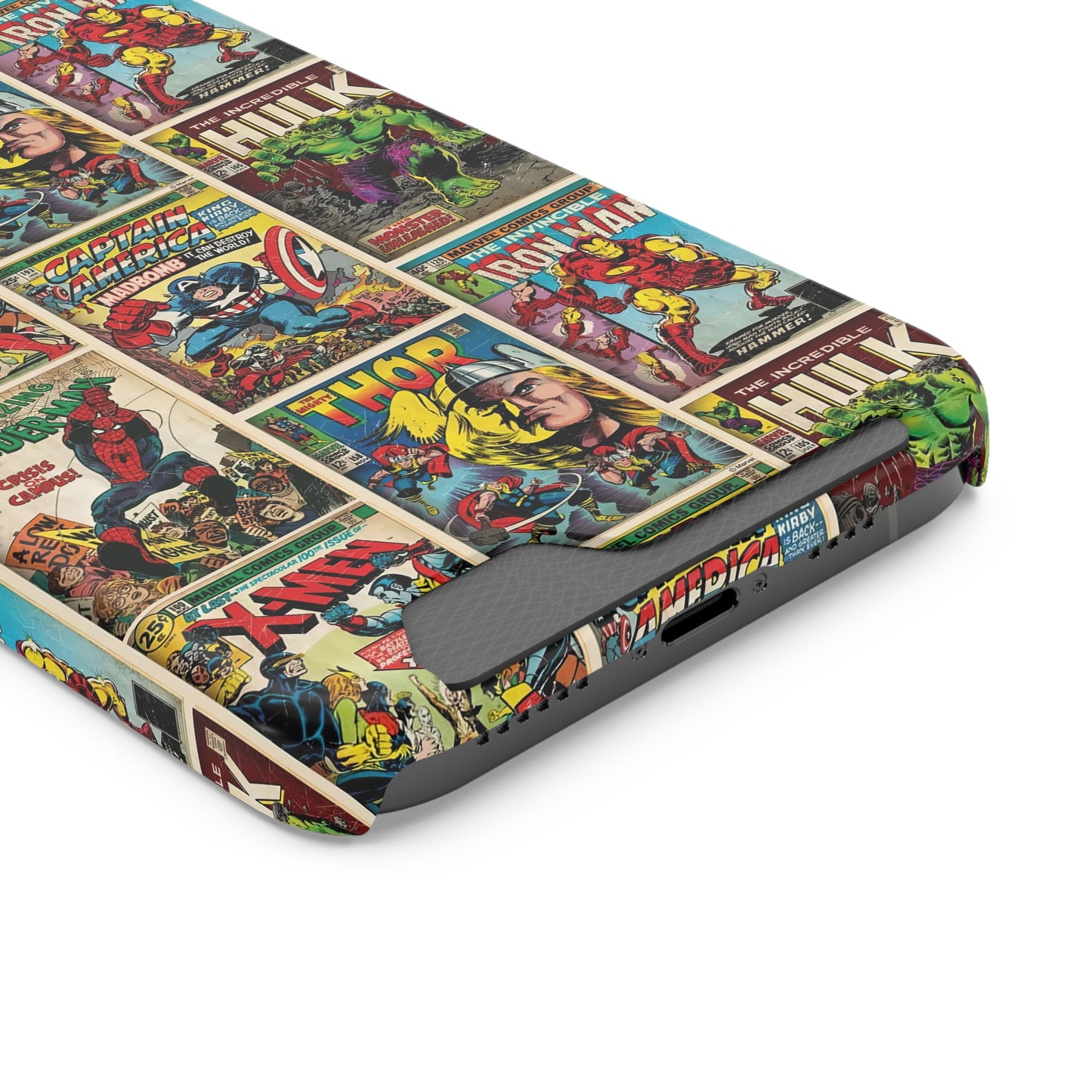 Marvel Comic Book Cover Collage Phone Case With Card Holder