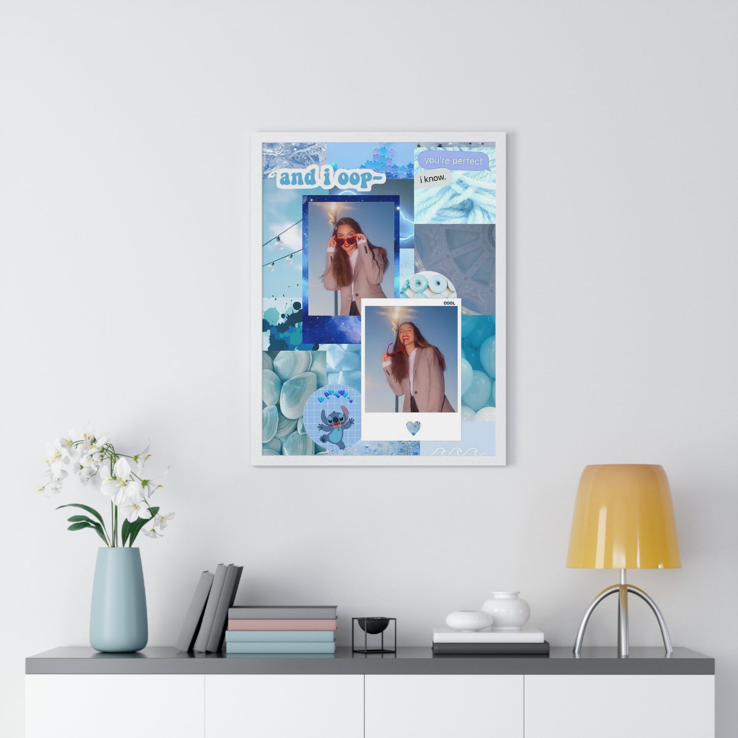 Olivia Rodrigo Light Blue Aesthetic Collage Framed Print