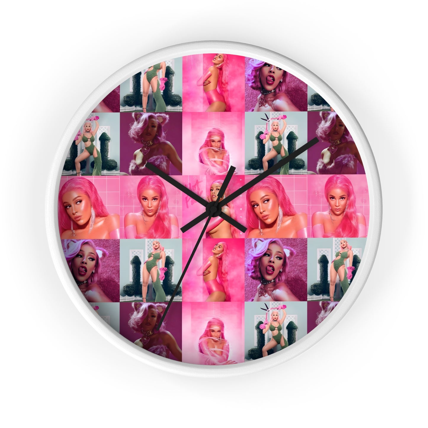 Doja Cat Hot Pink Mosaic Wall Clock