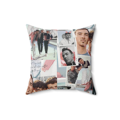 Jonas Brothers Happiness Begins Collage Spun Polyester Square Pillow