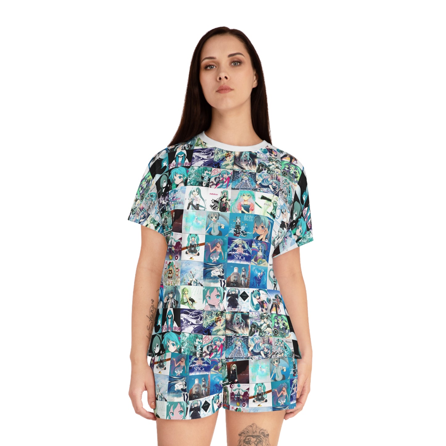 Hatsune Miku Album Cover Collage Women's Short Pajama Set