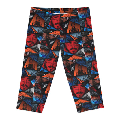 Post Malone Crystal Portaits Collage Women's Capri Leggings