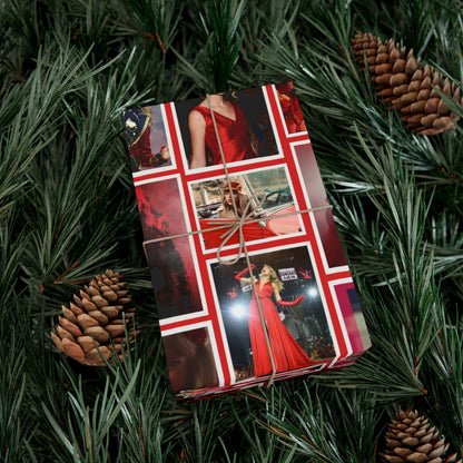 Taylor Swift Red Era Collage Gift Wrap Paper