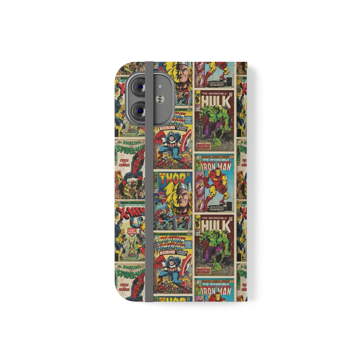 Marvel Comic Book Cover Collage Phone Flip Case