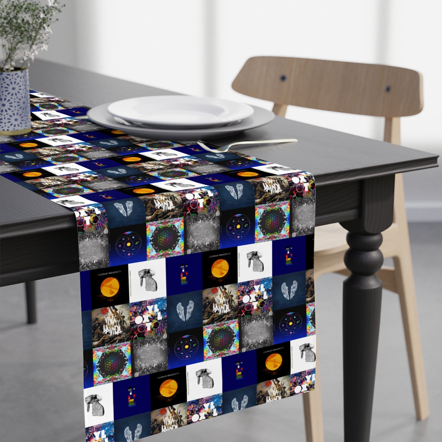 Colplay Album Cover Collage Table Runner