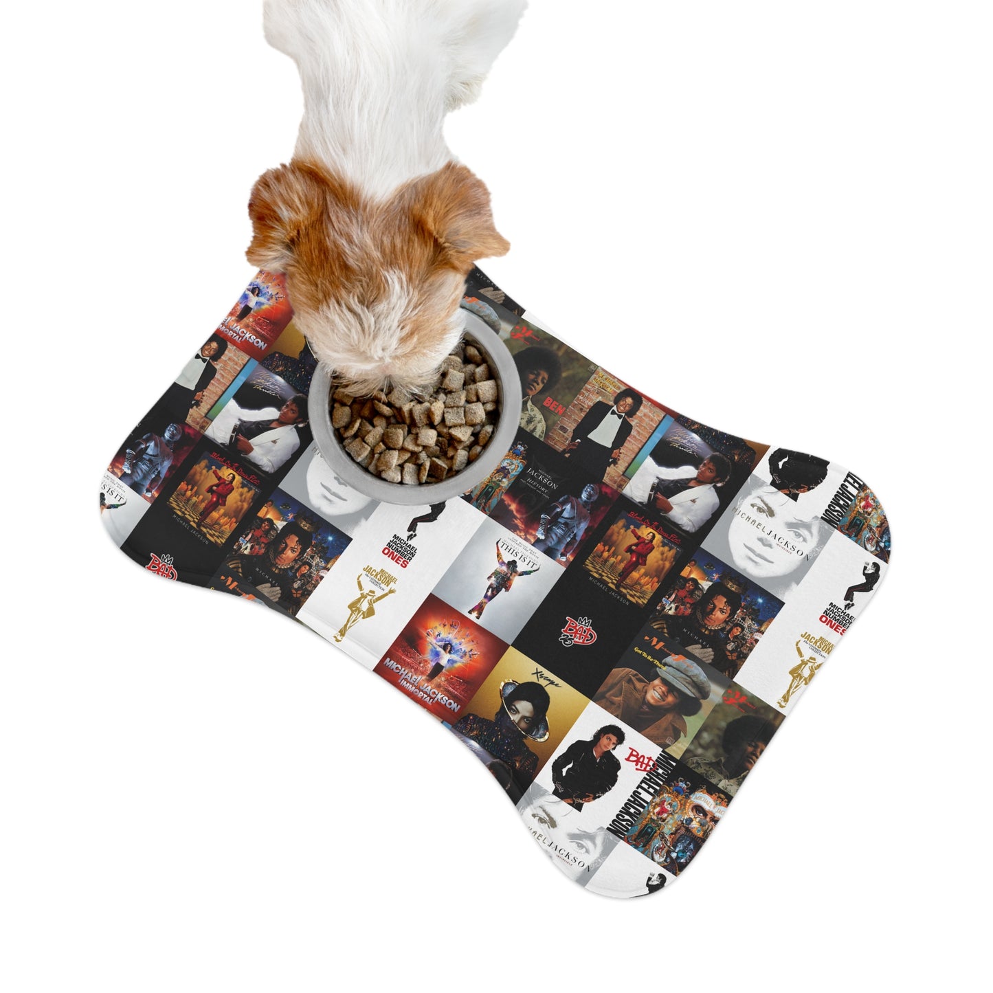 Michael Jackson Album Cover Collage Pet Feeding Mats