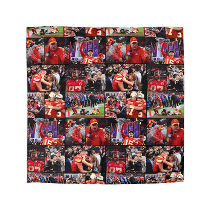 Kansas City Chiefs Superbowl LVIII Championship Victory Collage Microfiber Duvet Cover