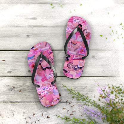 Ariana Grande Purple Vibes Collage Flip Flops