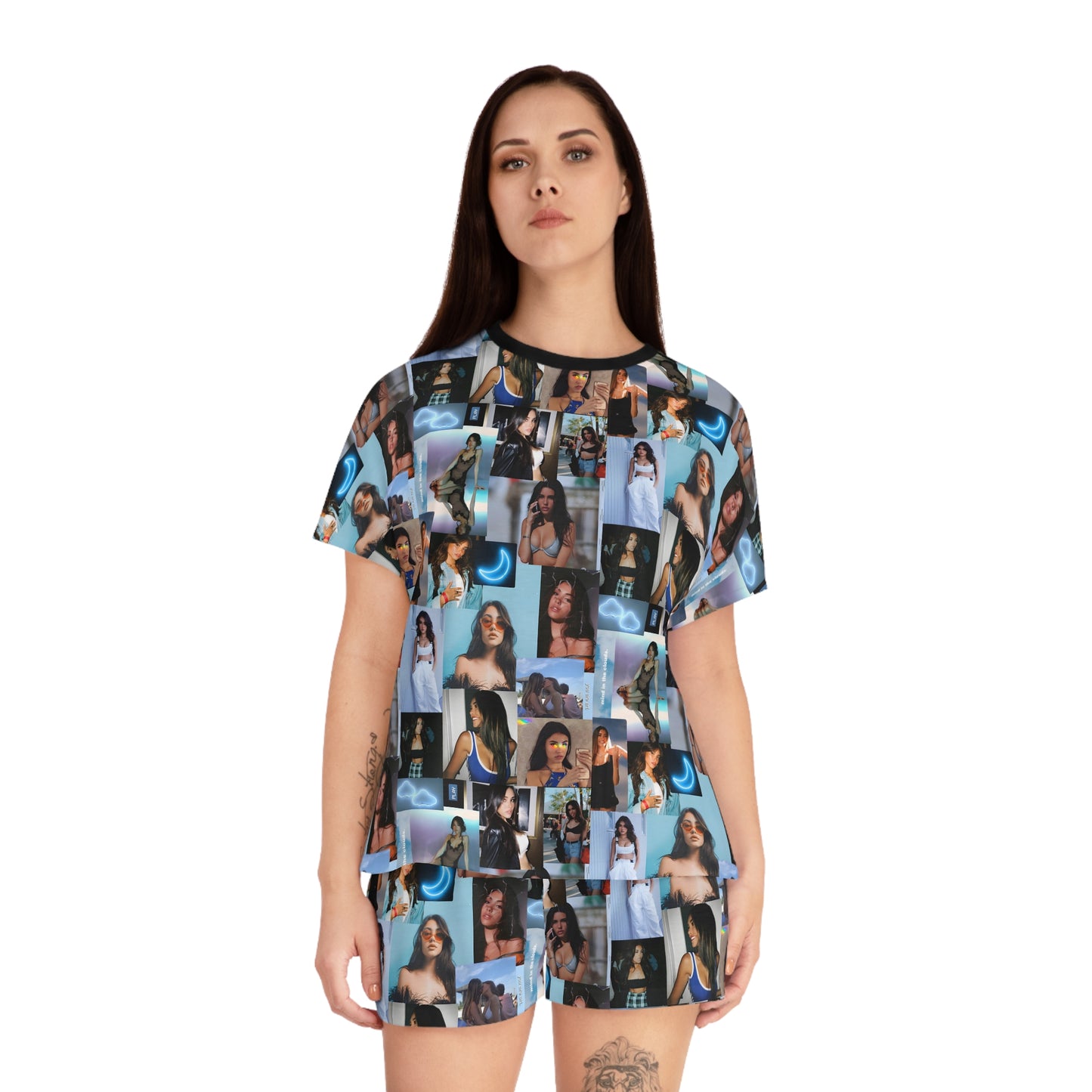 Madison Beer Mind In The Clouds Collage Women's Short Pajama Set