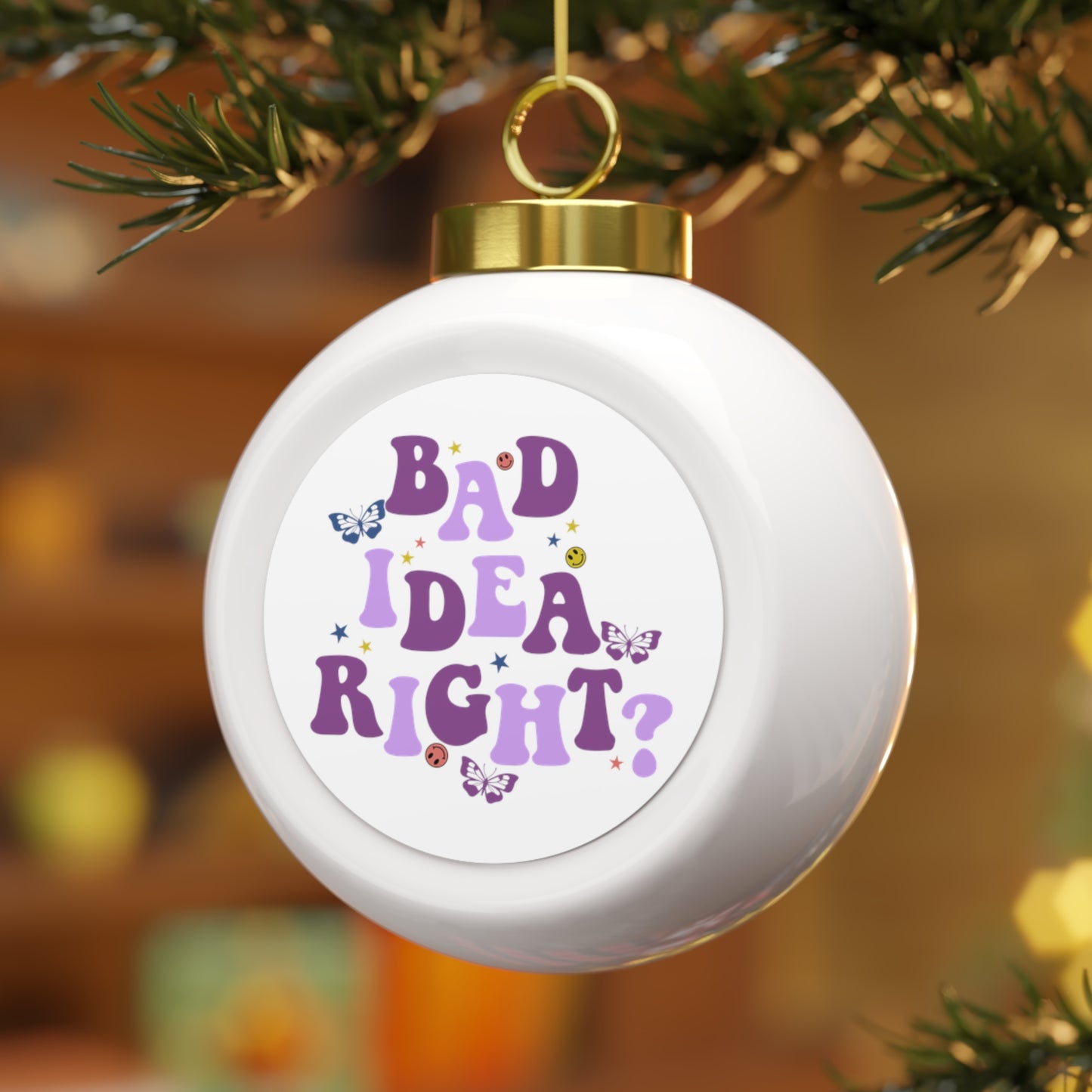 Olivia Rodrigo Bad Idea Right? Christmas Ball Ornament