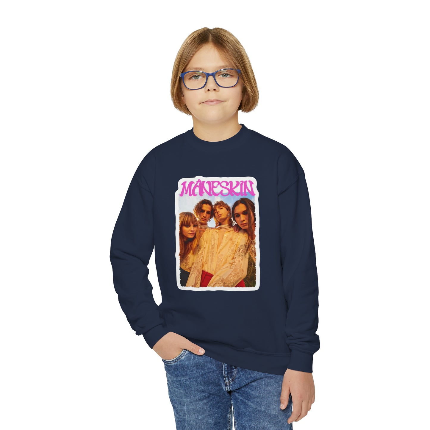 Måneskin Group Photo Youth Crewneck Sweatshirt