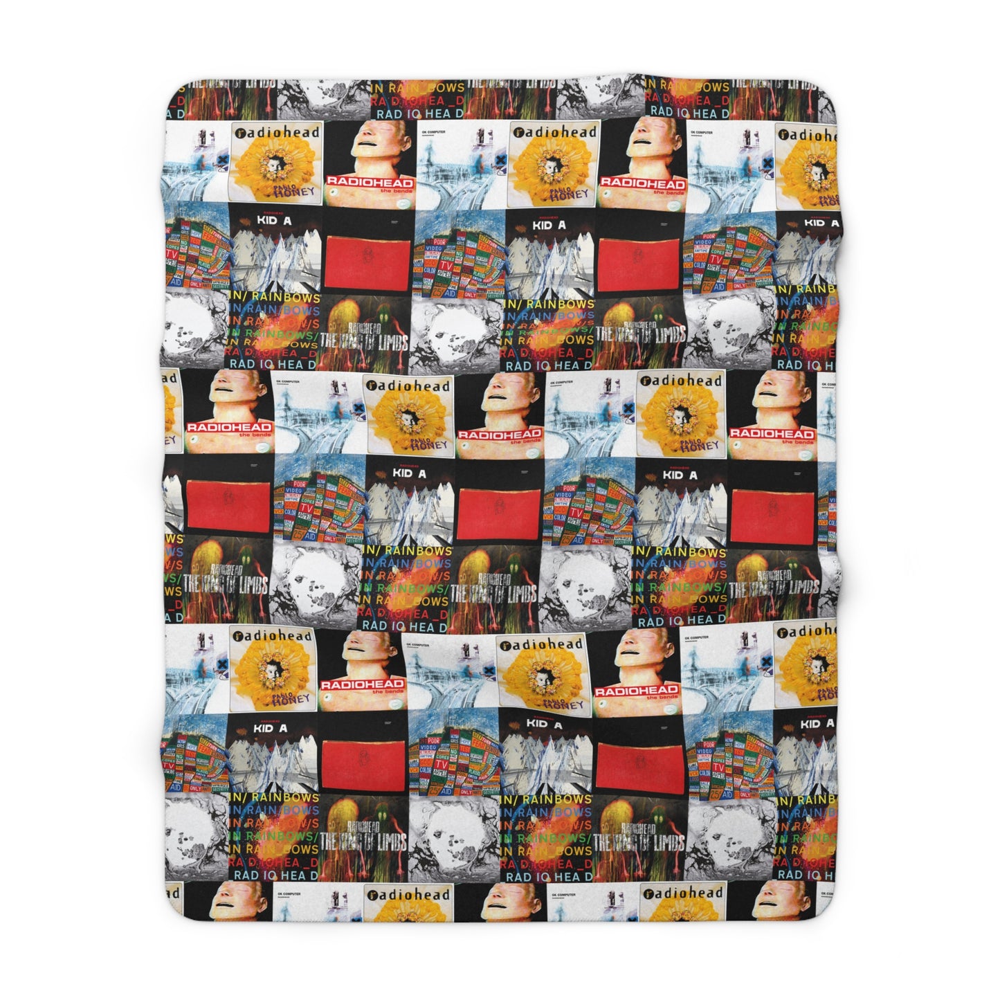 Radiohead Album Cover Collage Sherpa Fleece Blanket