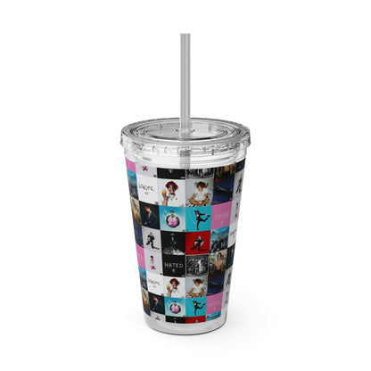 YUNGBLUD Album Cover Art Collage Sunsplash Tumbler with Straw