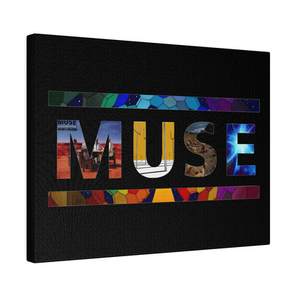 Muse Album Art Letters Thin Matte Stretched Canvas