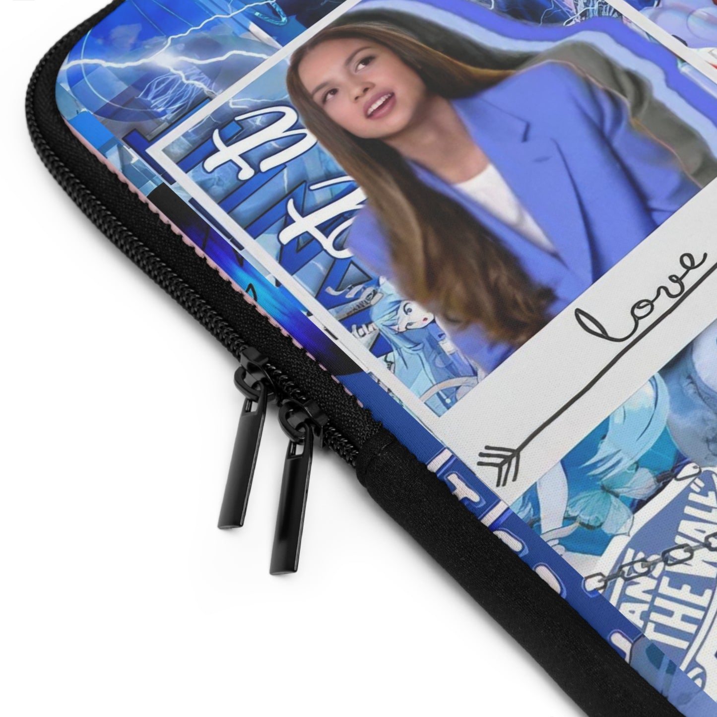 Olivia Rodrigo Blue Aesthetic Collage Laptop Sleeve