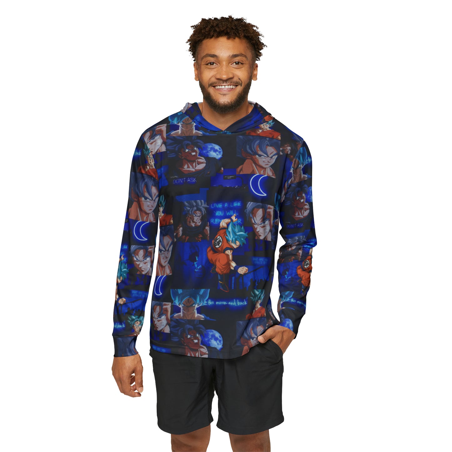 Dragon Ball Z Saiyan Moonlight Collage Men's Sports Warmup Hoodie