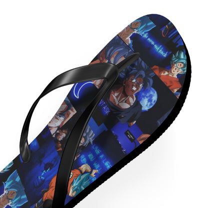 Dragon Ball Z Saiyan Moonlight Collage Flip Flops