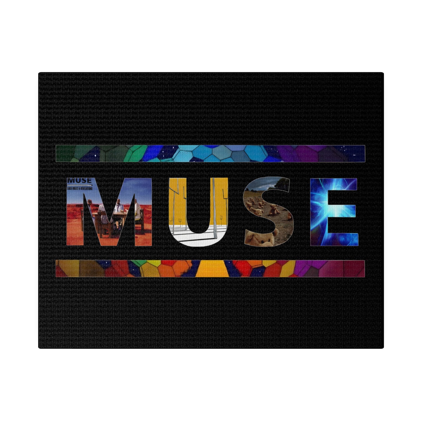 Muse Album Art Letters Thin Matte Stretched Canvas