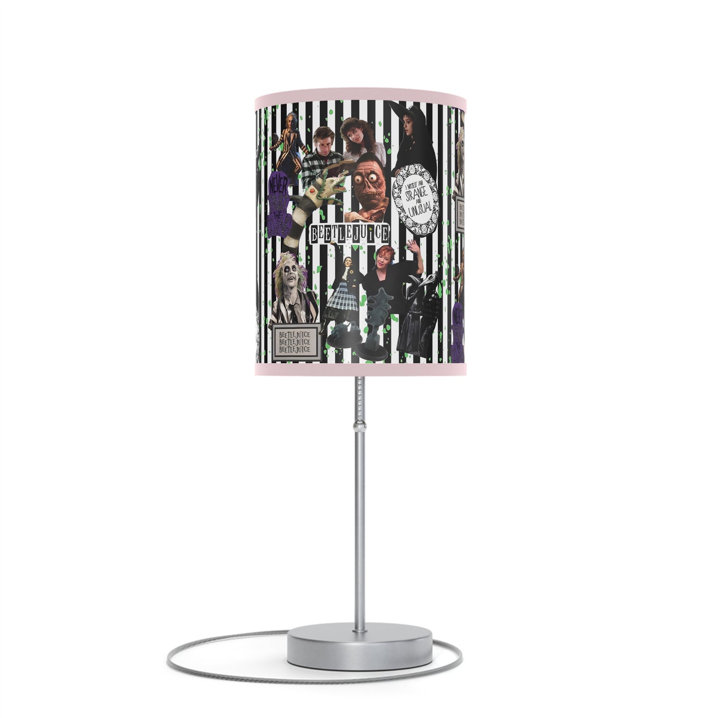 Beetlejuice Strange And Unusual Collage Lamp on a Stand