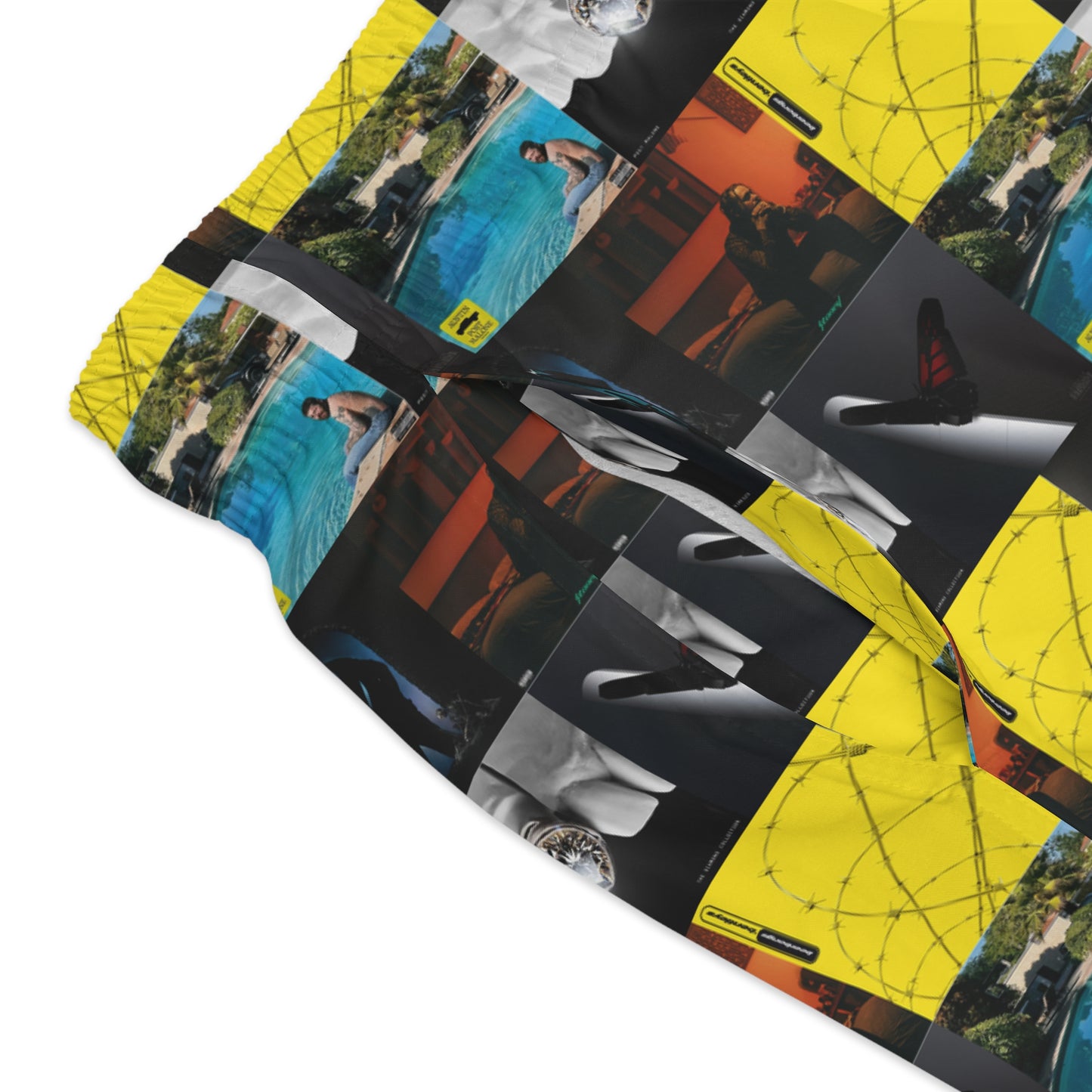 Post Malone Album Art Collage Men's Swim Trunks