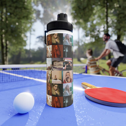 Sabrina Carpenter Album Cover Collage Stainless Steel Water Bottle with Sports Lid