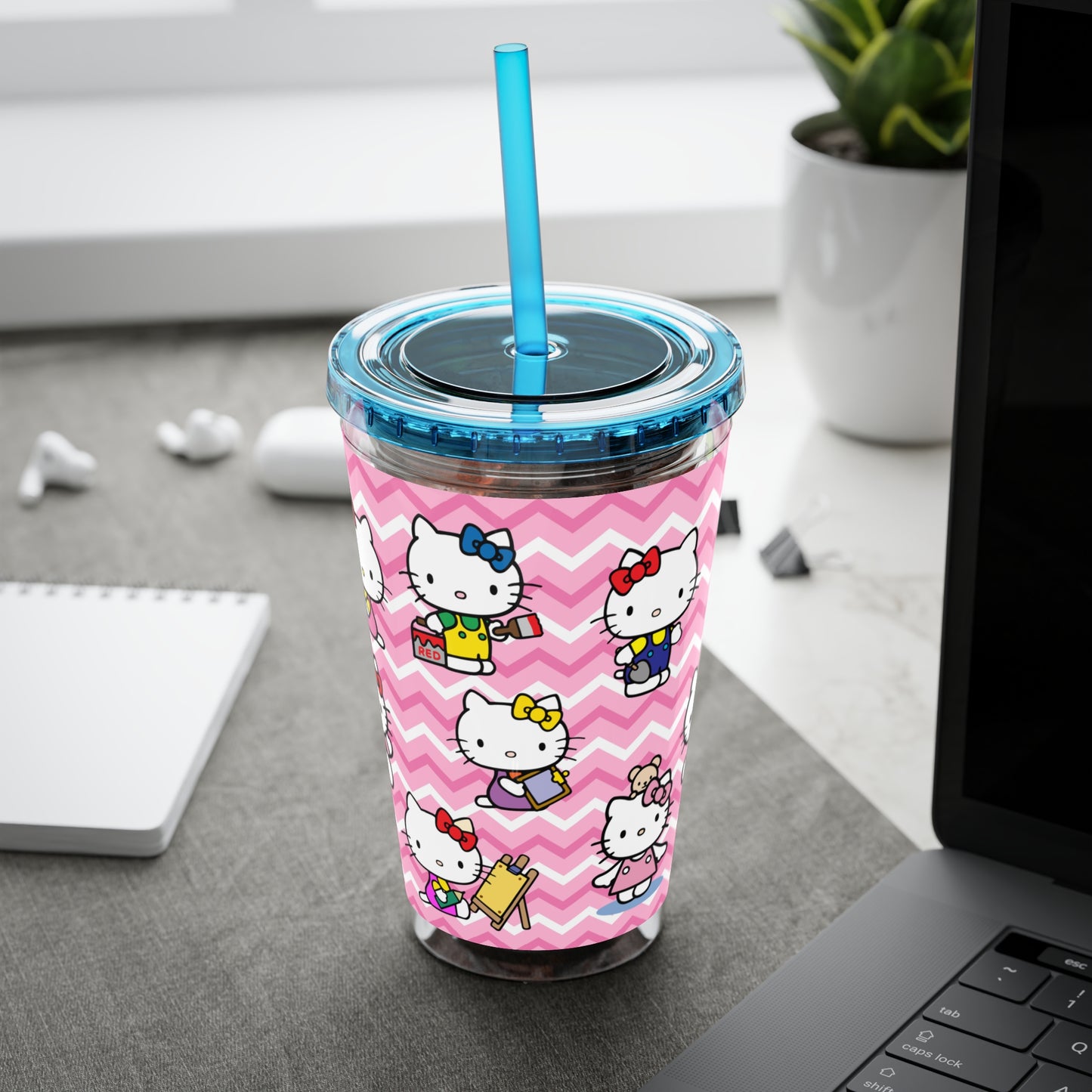 Hello Kitty Playtime Collage Sunsplash Tumbler with Straw