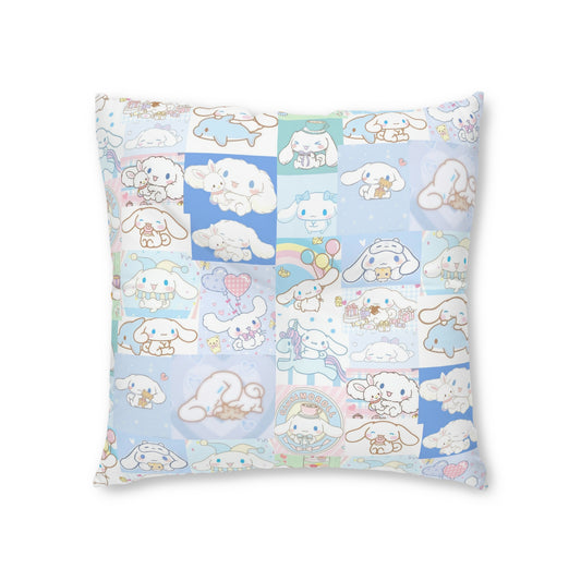 Cinnamoroll Cartoon Collage Tufted Floor Pillow, Square