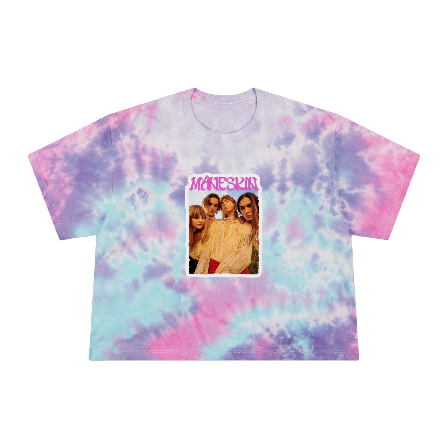 Måneskin Group Photo Women's Tie-Dye Crop Tee