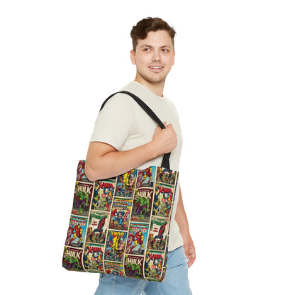 Marvel Comic Book Cover Collage Tote Bag