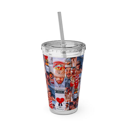 Bad Bunny Un Verano Sin Ti Photo Collage Sunsplash Tumbler with Straw