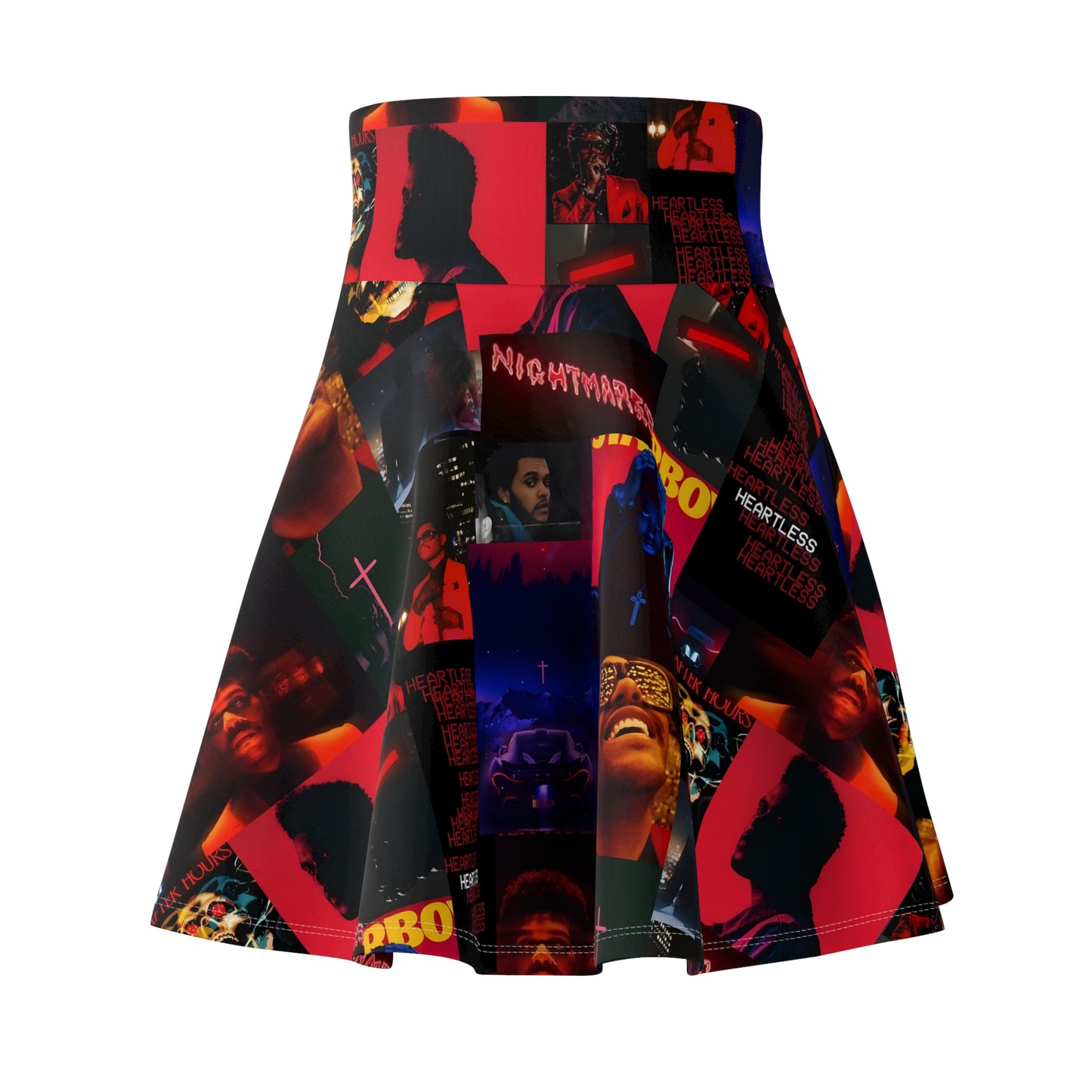 The Weeknd Heartless Nightmares Collage Women's Skater Skirt