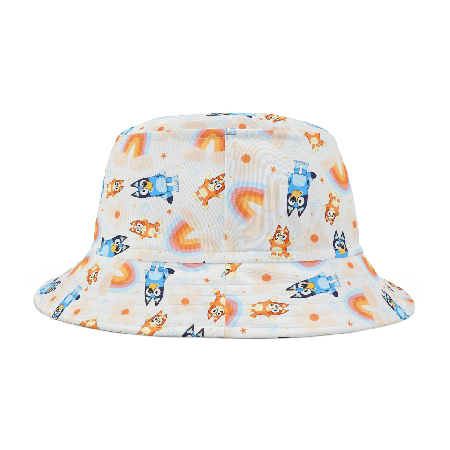 Bluey Rainbows & Flowers Pattern Bucket Hat