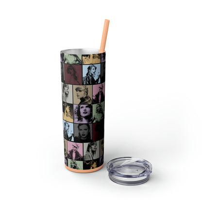 Taylor Swift Eras Collage Skinny Tumbler with Straw