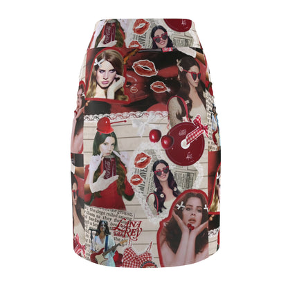 Lana Del Rey Cherry Coke Collage Women's Pencil Skirt