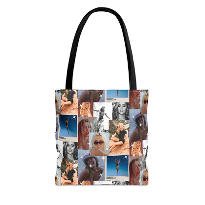 Miley Cyrus Flowers Photo Collage Tote Bag