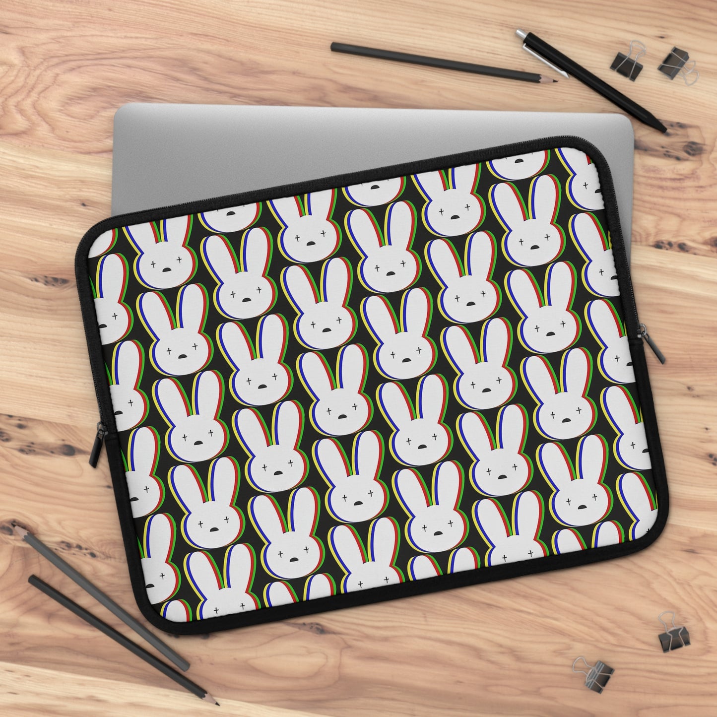 Bad Bunny Logo Pattern Laptop Sleeve