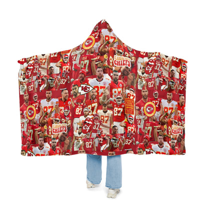 Travis Kelce Chiefs Red Collage Snuggle Blanket