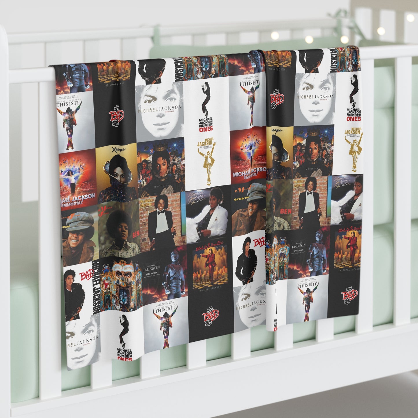 Michael Jackson Album Cover Collage Baby Swaddle Blanket