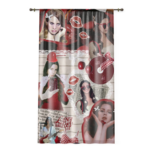 Lana Del Rey Cherry Coke Collage Window Curtain