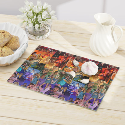 Taylor Swift Rainbow Photo Collage Cutting Board