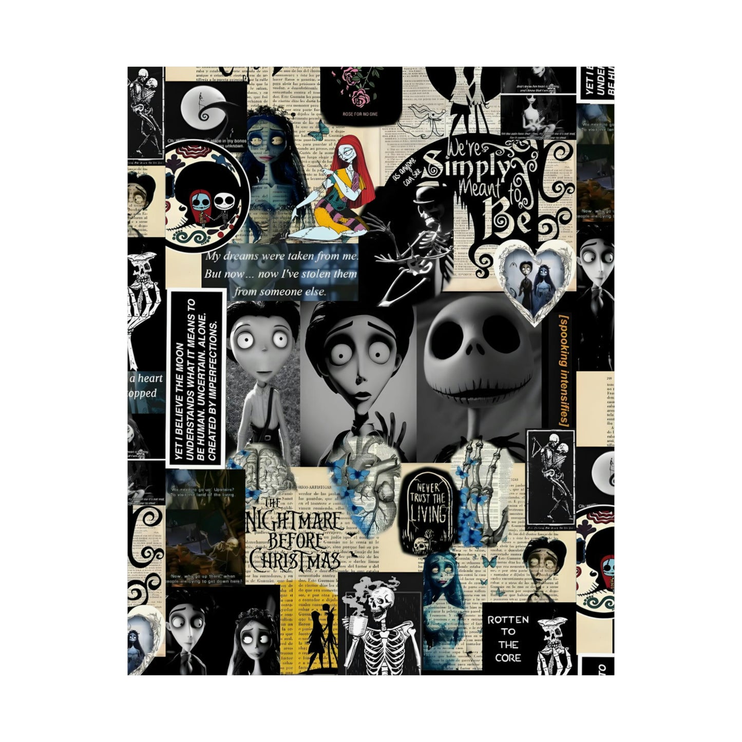 The Nightmare Before Christmas Rotten To The Core Collage Matte Vertical Poster