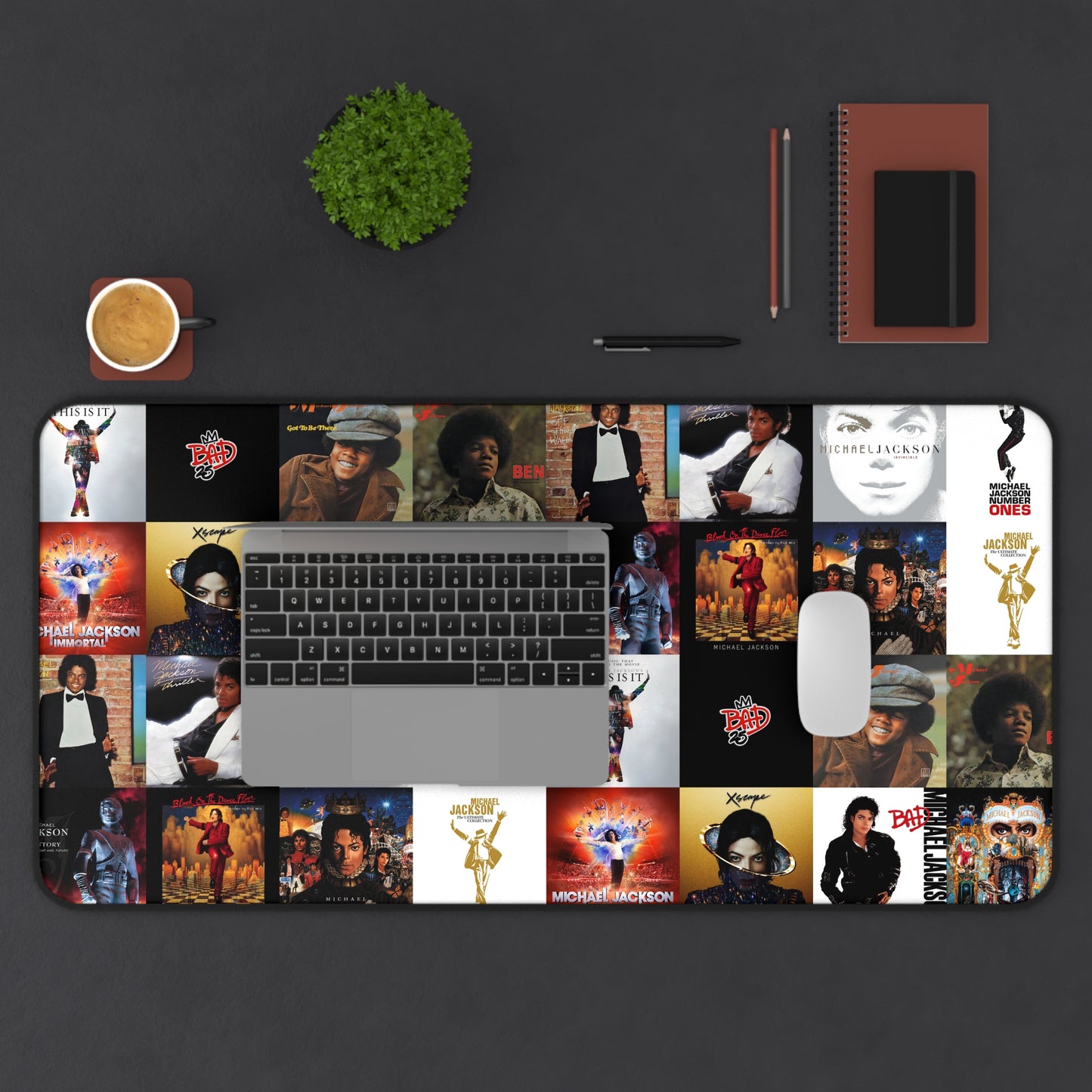 Michael Jackson Album Cover Collage Desk Mat